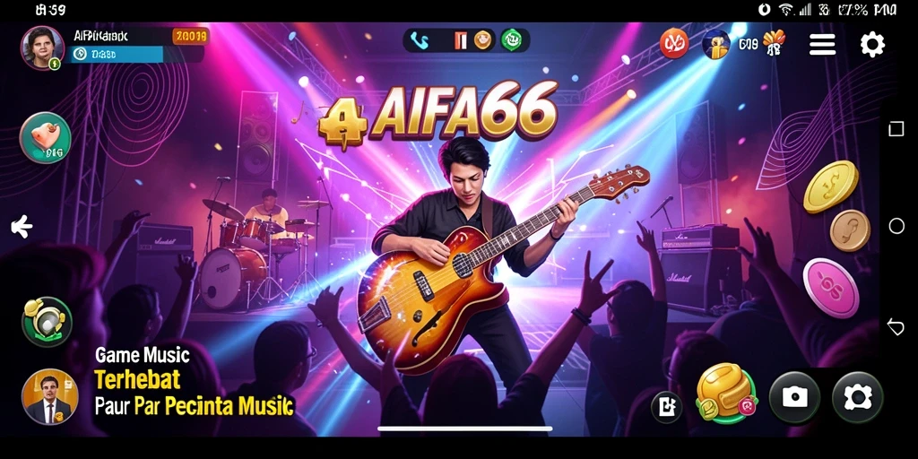 Tangkapan layar AIFA66 memperlihatkan gameplay musik yang menakjubkan.