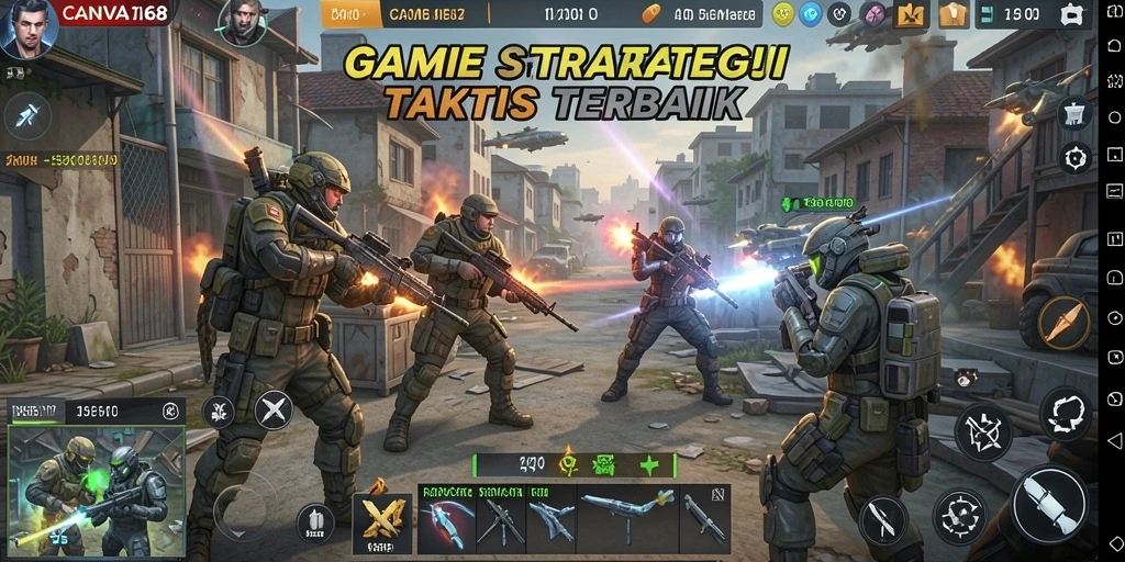 Tangkapan layar utama gameplay SLG CANVA168 yang menggugah.