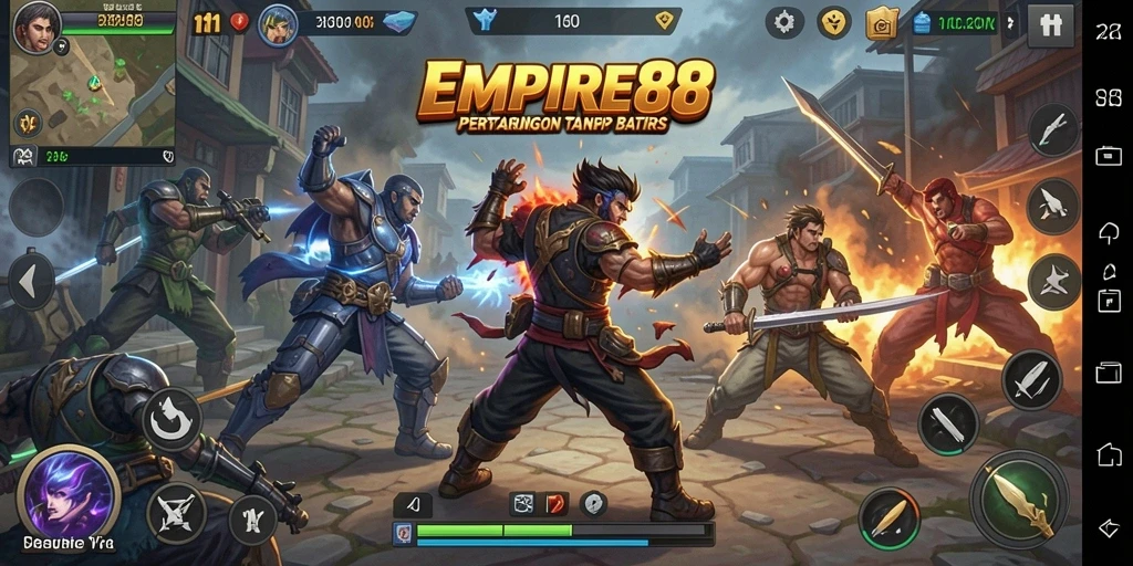 Screenshot gameplay EMPIRE88 menampilkan aksi pertarungan mendebarkan.