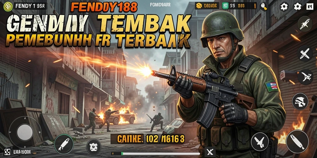 Tangkapan layar gameplay FENDY188 menampilkan aksi tembak menembak yang mendebarkan.