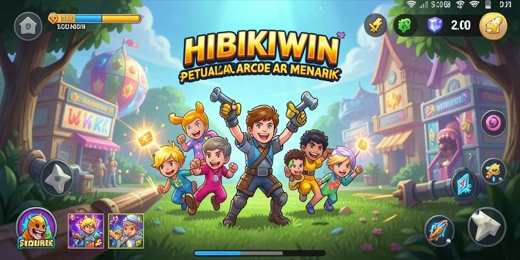 Screenshot HIBIKIWIN menampilkan aksi seru dalam gameplay Arcade.
