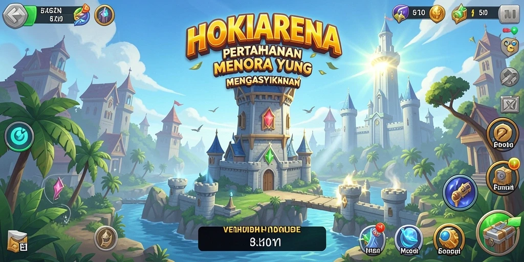 Tangkapan layar HOKIARENA menunjukkan aksi menara dalam pertempuran