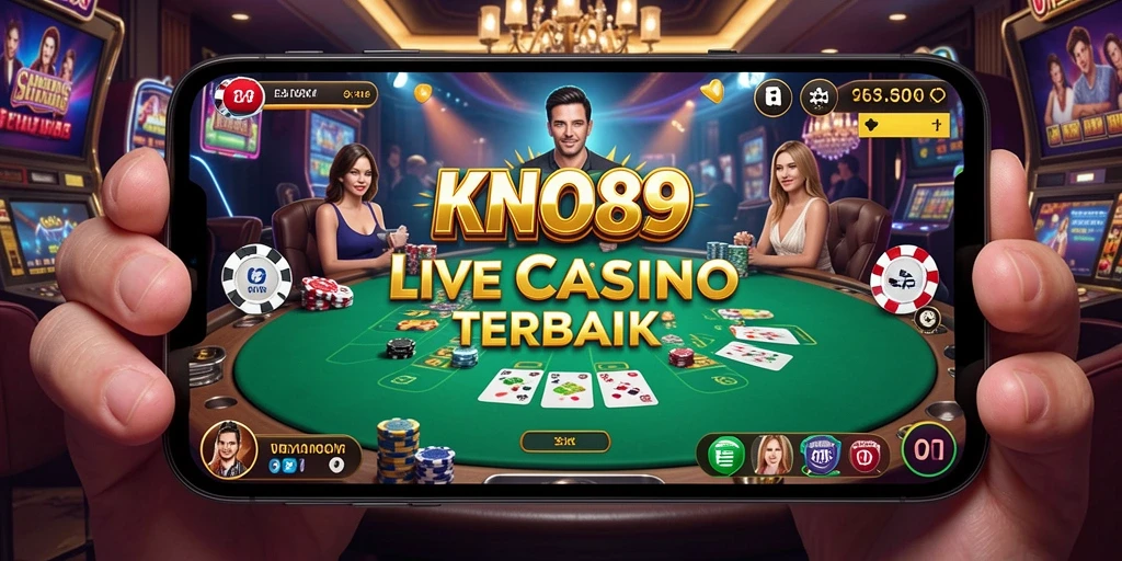 Tampilan dinamis gameplay Live Casino KNO89 dengan dealer langsung.