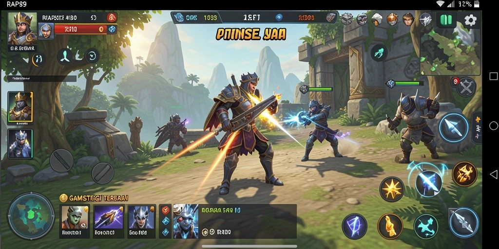 Tampilan gameplay mendebarkan dalam RAP89 yang menunjukkan pertempuran strategis.