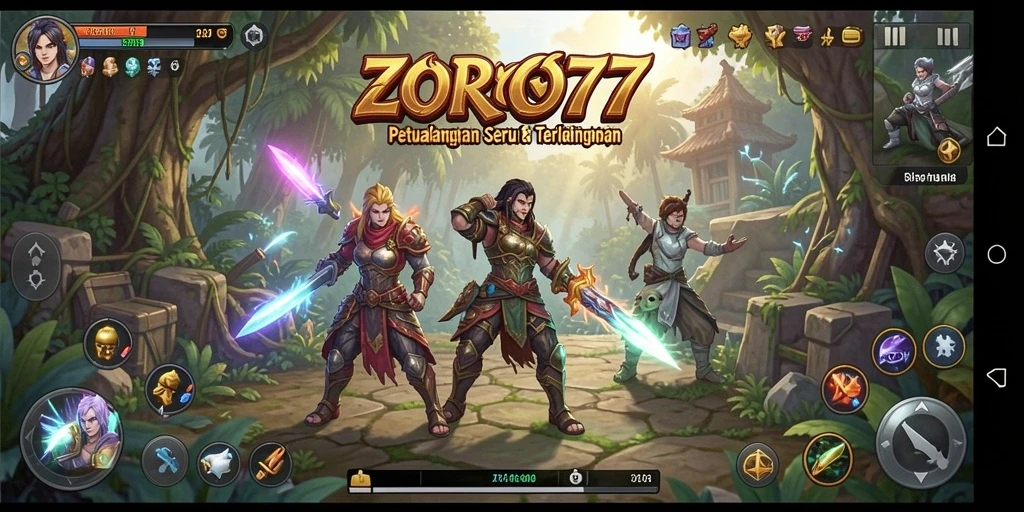 Tampilan gameplay ZORO77 yang memukau dengan aksi petualangan seru.